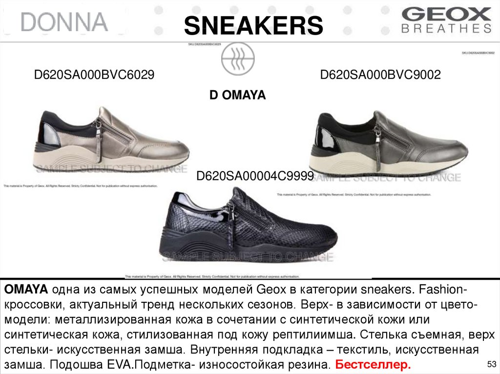 Sneakers Donna Geox HIDENCE D7434B0BTAFC6103
