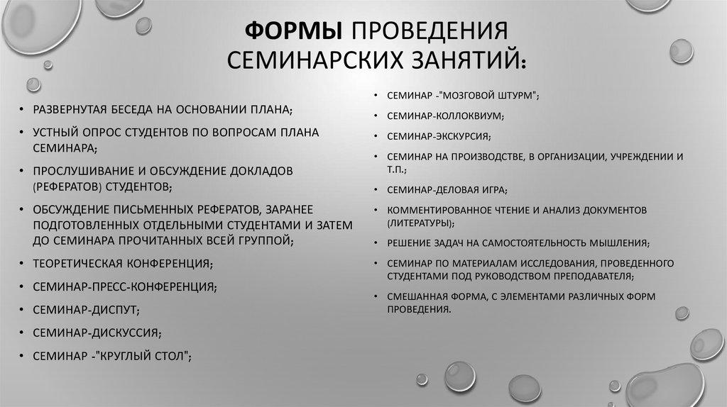 План проведения семинарского или практического занятия с использованием активных форм обучения