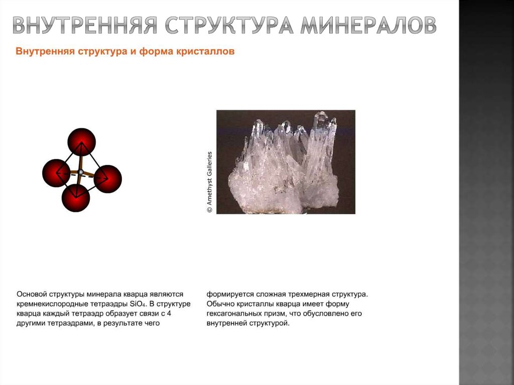 Внутренняя структура минералов