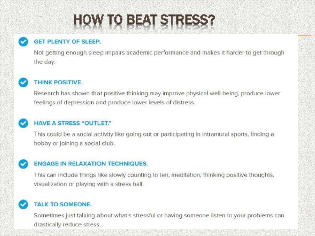 How to beat stress?