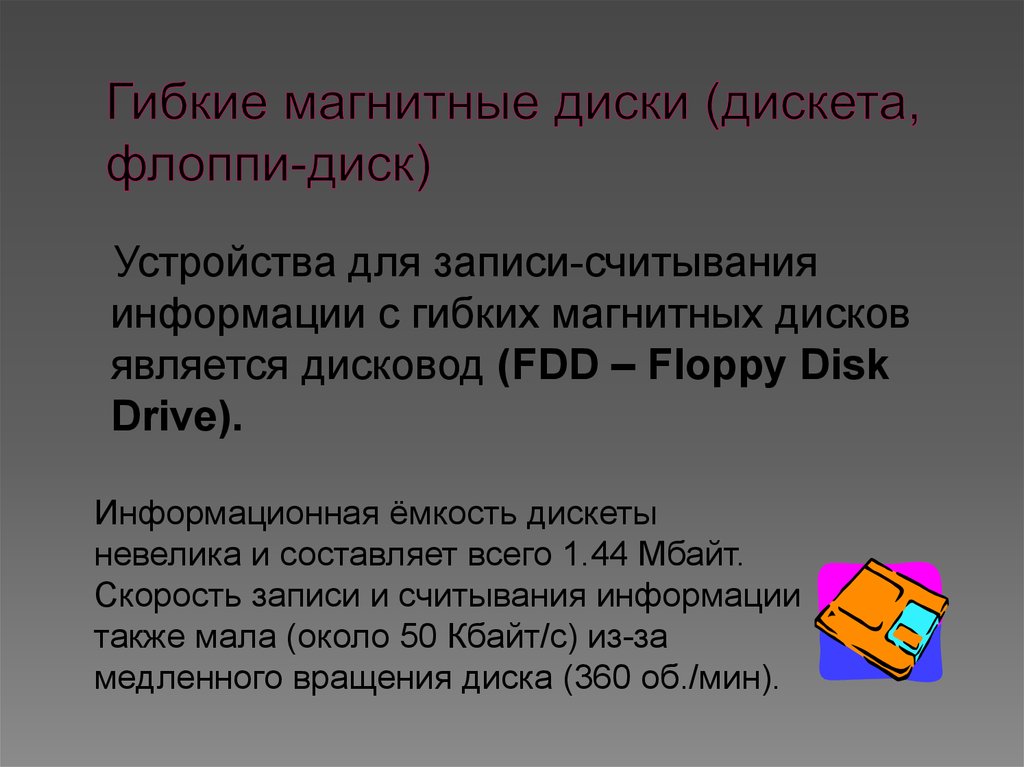 Гибкие магнитные диски (дискета, флоппи-диск)