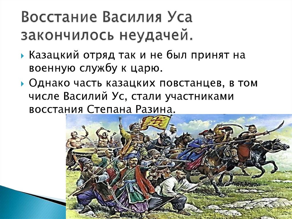 Восстание василия уса карта