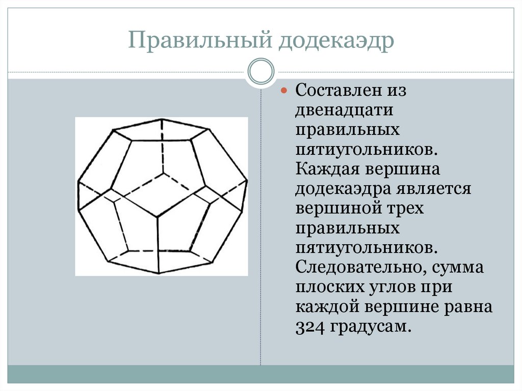 Элементы симметрии правильных многогранников 10 класс презентация