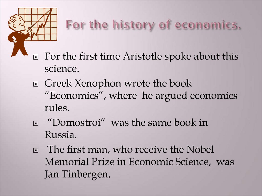 For the history of economics.