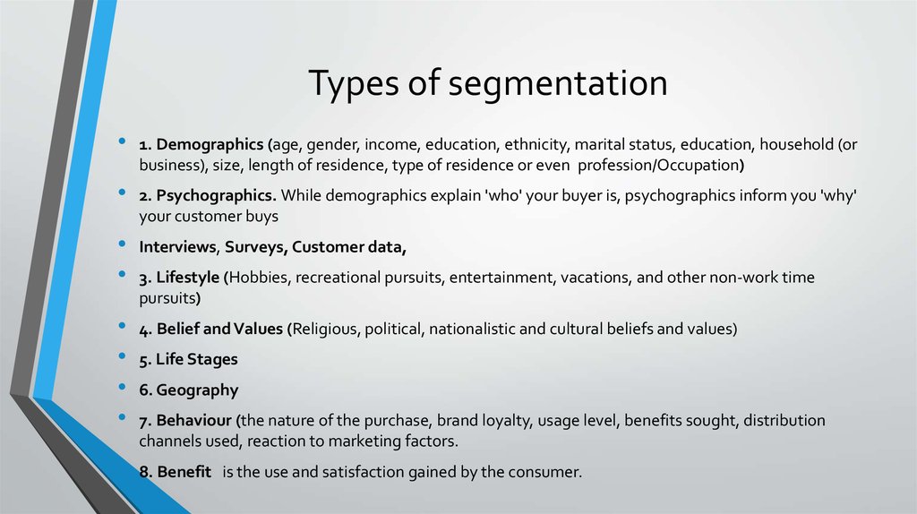 Types of segmentation