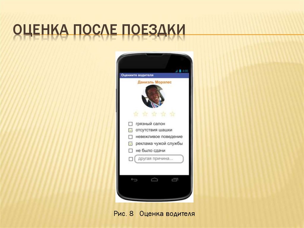 Оценка после поездки