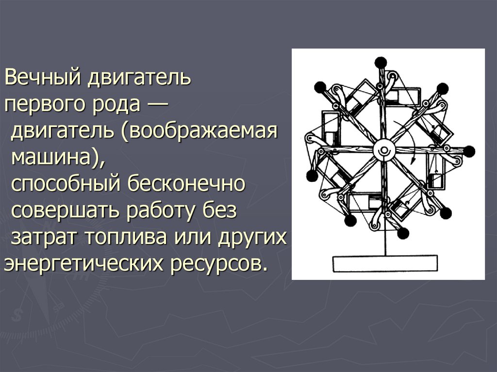 Двигатель род. Принцип работы вечного двигателя второго рода. Вечный двигатель первого рода. Вечный двигатель первого рода примеры. Вечный двигатель презентация.