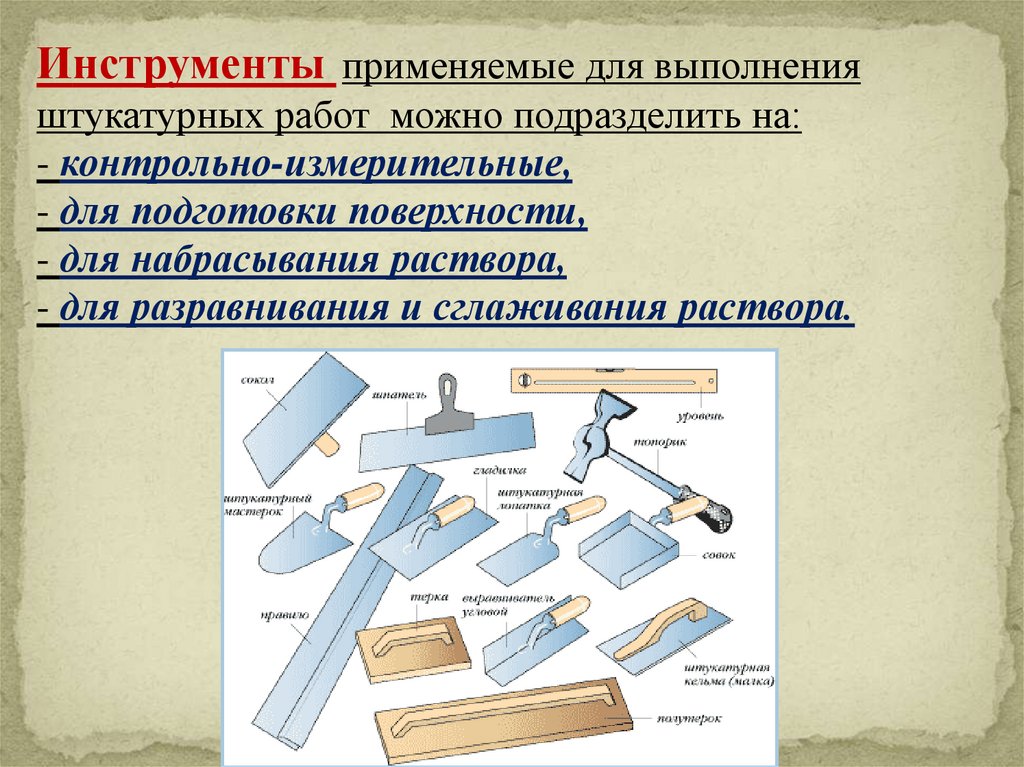 Тех карта штукатурные работы