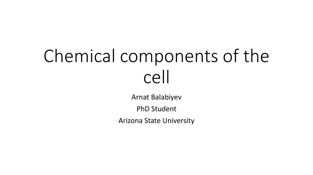 Chemical components of the cell