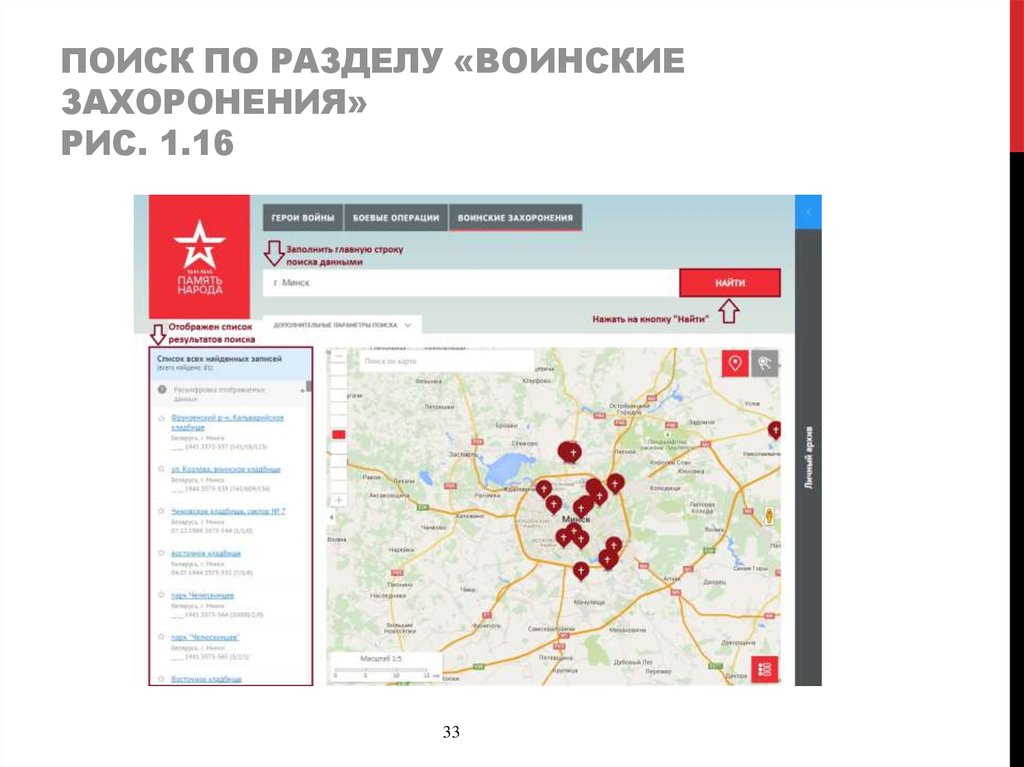 Поиск по разделу «воинские захоронения» Рис. 1.16