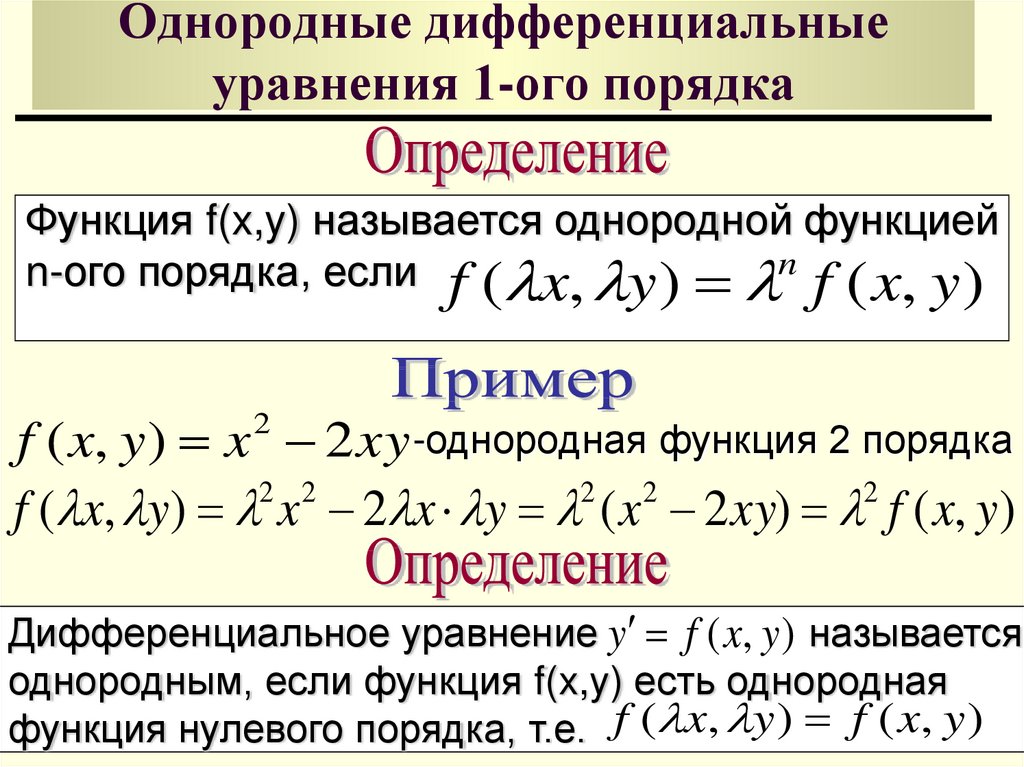 F y y y n 0. Общий вид однородного дифференциального уравнения 1 порядка. Однородные дифференциальные уравнения первого порядка x+y\x-y. Однородные дифференциальные уравнения первого порядка. Однородное Ду первого порядка.