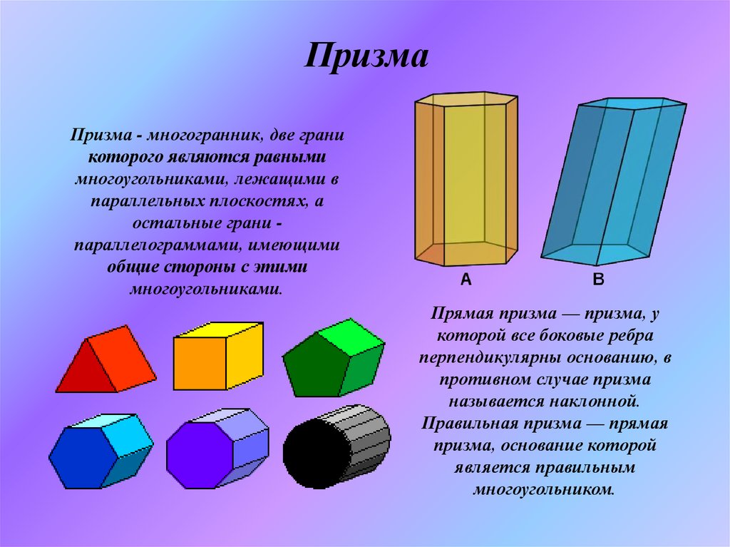 Какая призма является прямой