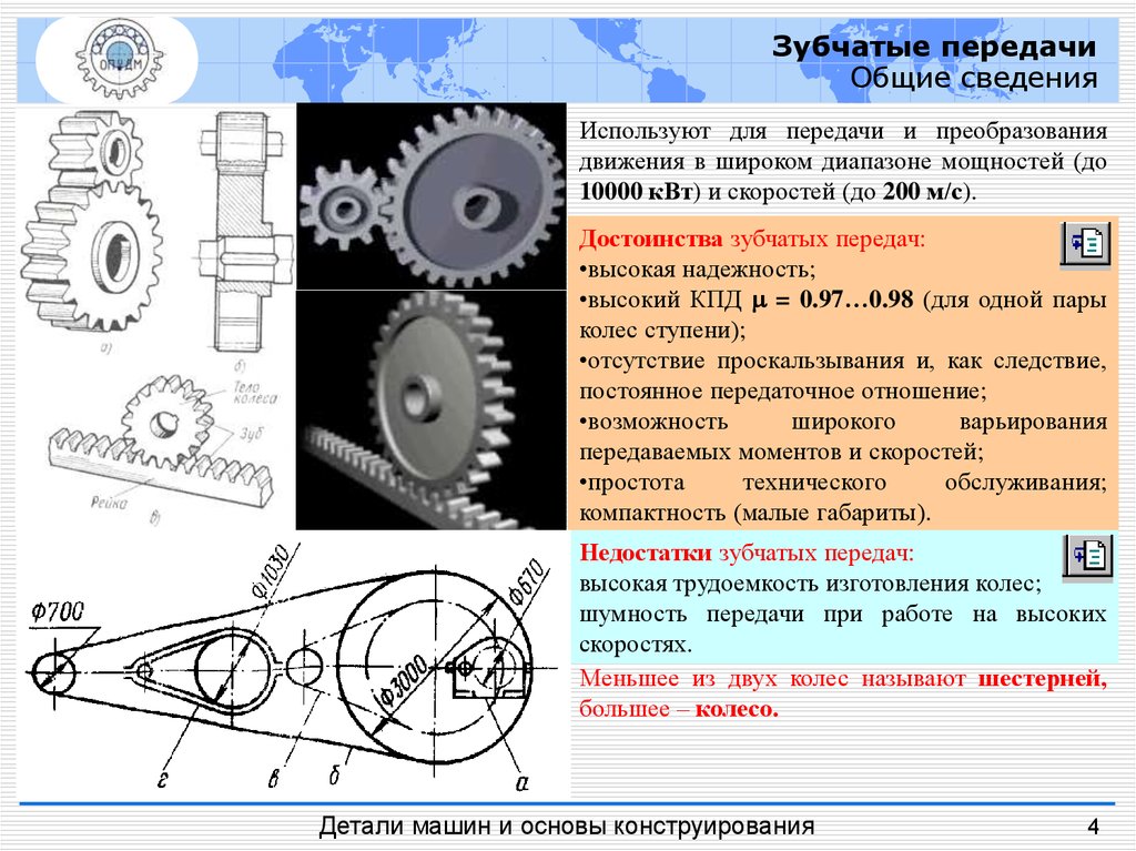 Конструирование деталей машин. Детали машин зубчатые передачи. Зубчатые передачи Общие сведения. Конструирование зубчатых передач. Детали машин и основы конструирования.