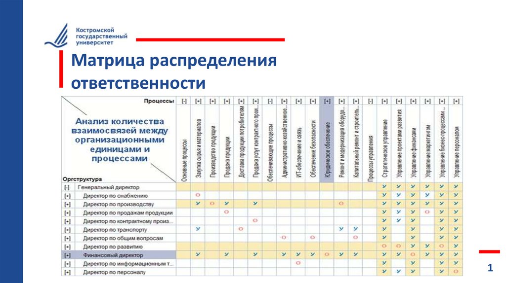 Матрица распределения ответственности проекта