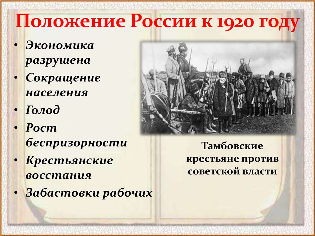 Экономический и политический кризис начала 1920 х гг переход к нэпу 10 класс презентация