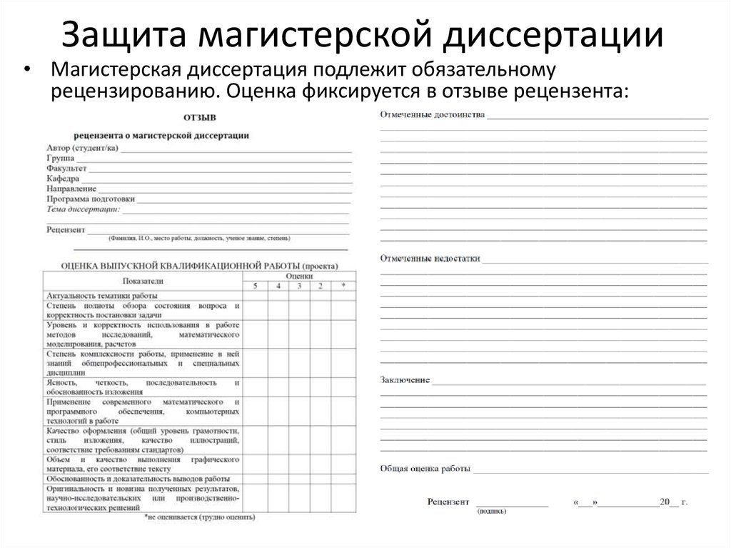 План проспект магистерской диссертации