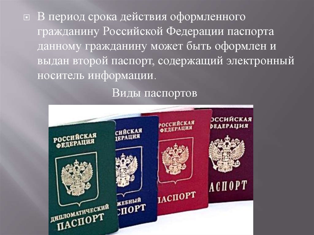 Гражданин рф может быть выдан. Виды паспортов.