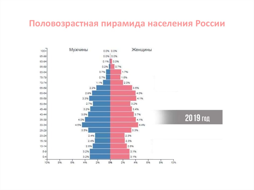 Половозрастная пирамида населения России