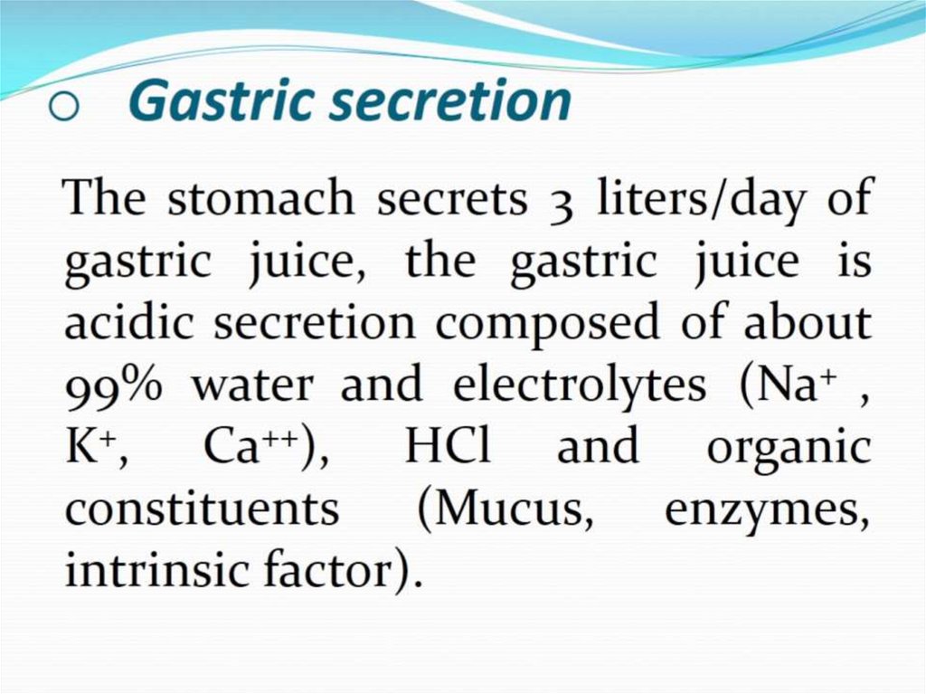 Gastric secretion