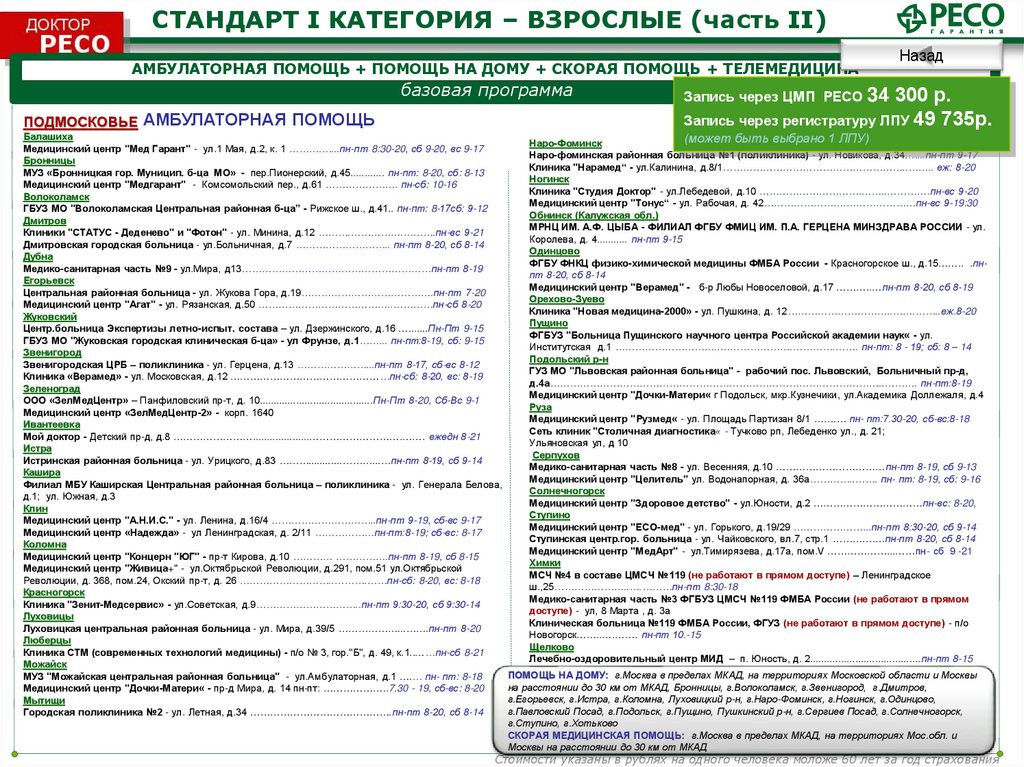 Программа 4 ресо дмс что входит