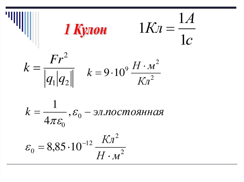 Кулон единица измерения