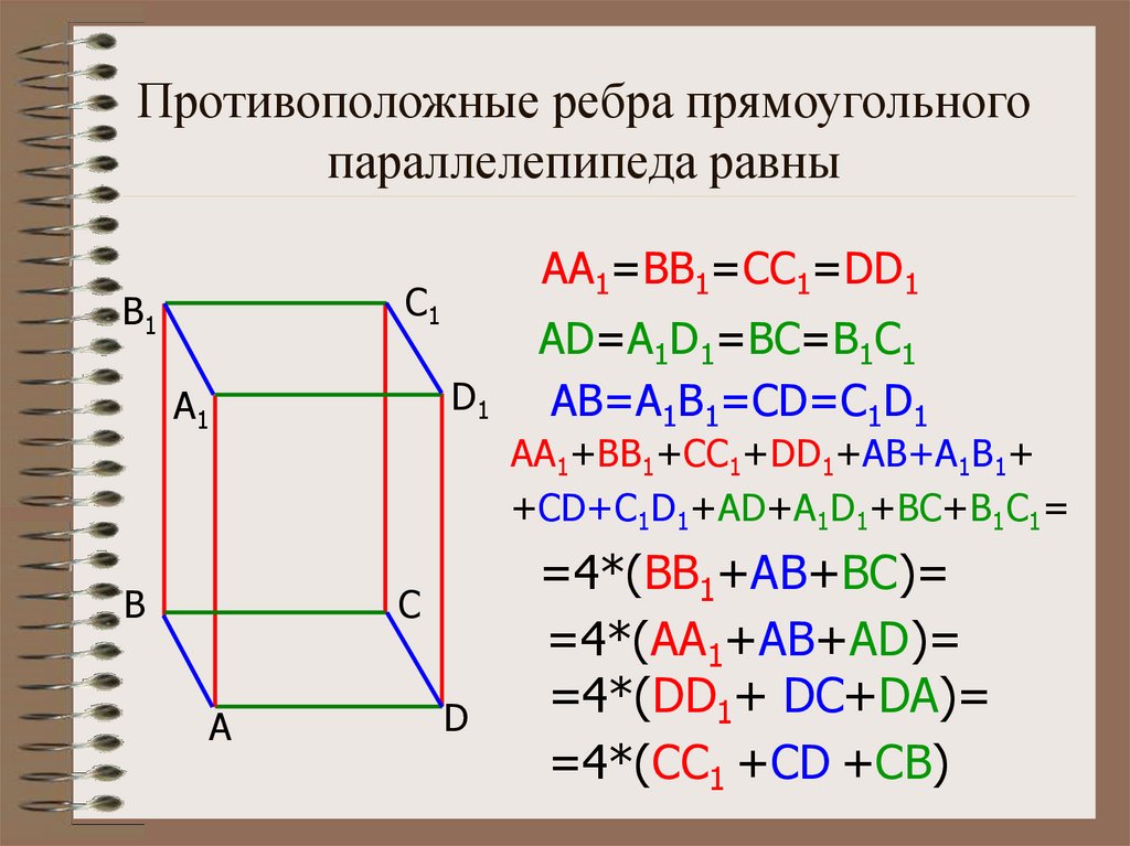 Прямоугольный параллелепипед a b c d