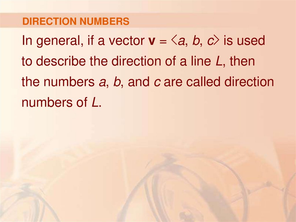 DIRECTION NUMBERS