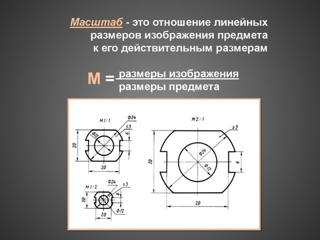 Как на чертеже записывается масштаб увеличения детали