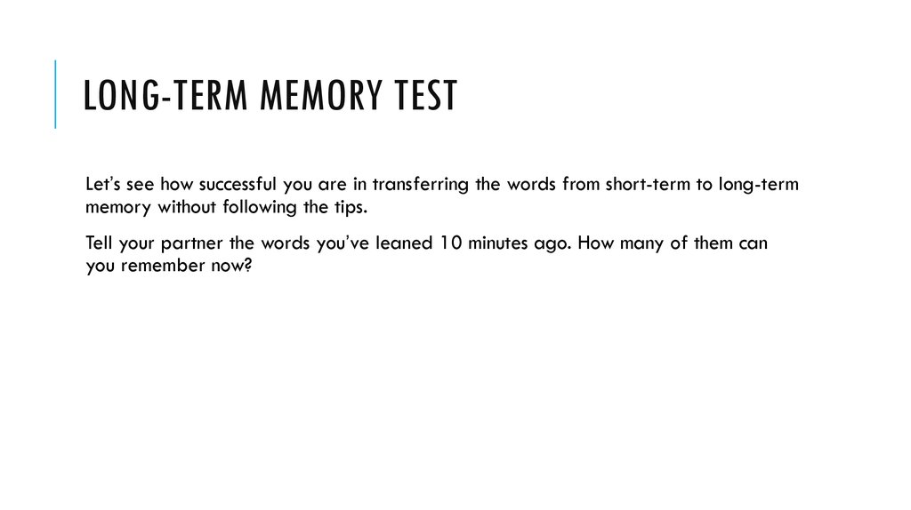 Long-term memory test
