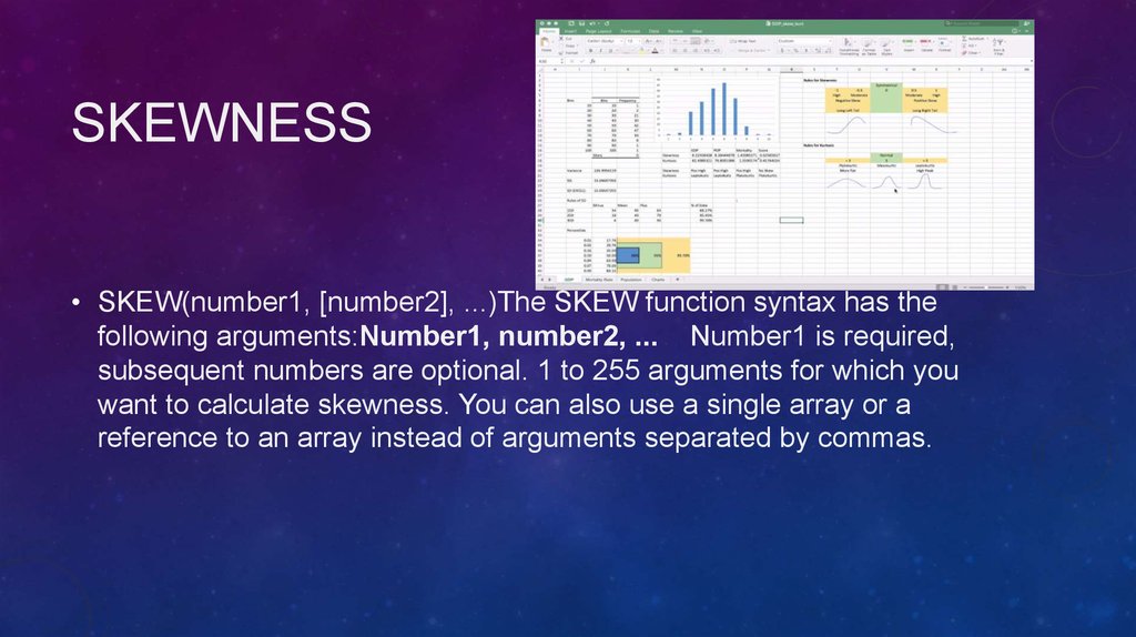 how to calculate skewness excel