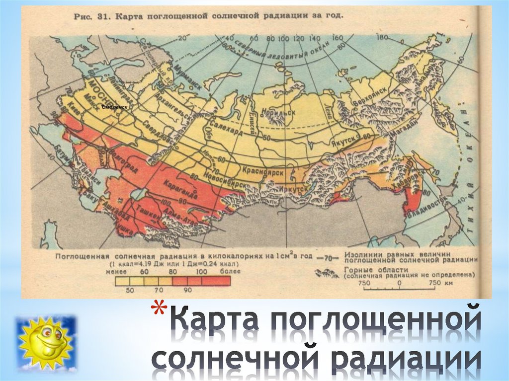 Суммарная солнечная радиация ккал см2