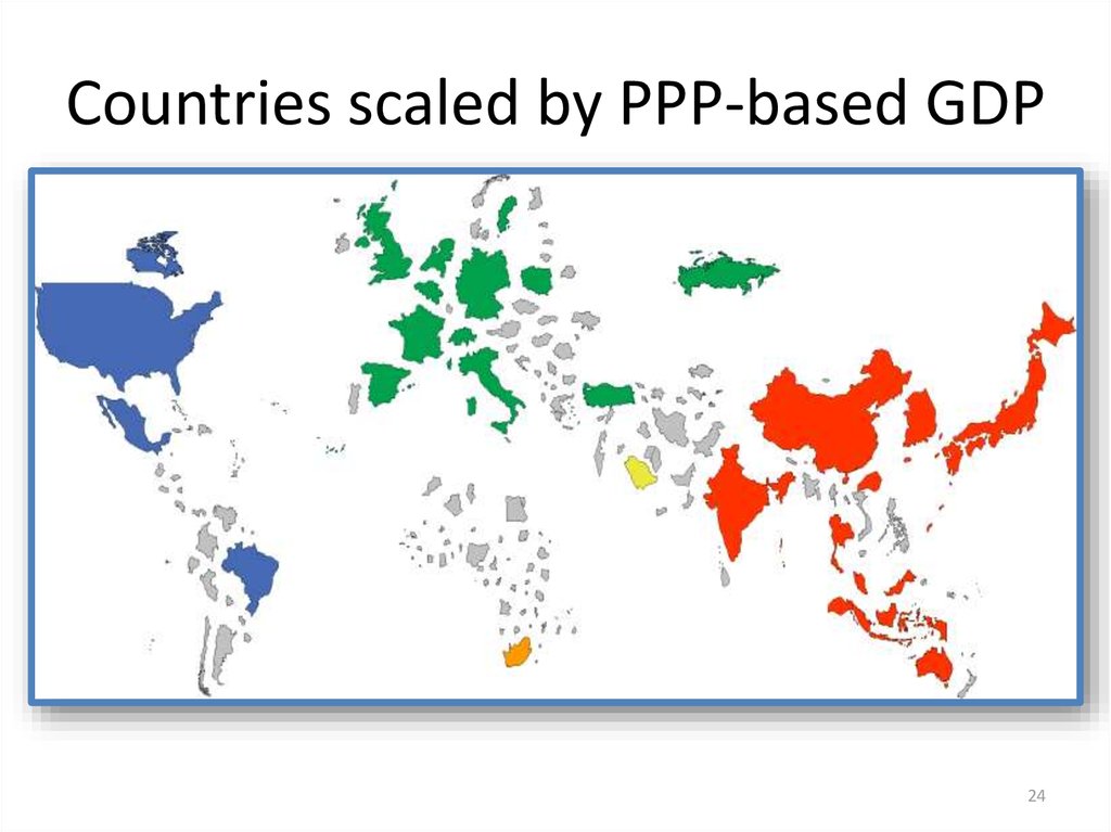 Countries scaled by PPP-based GDP