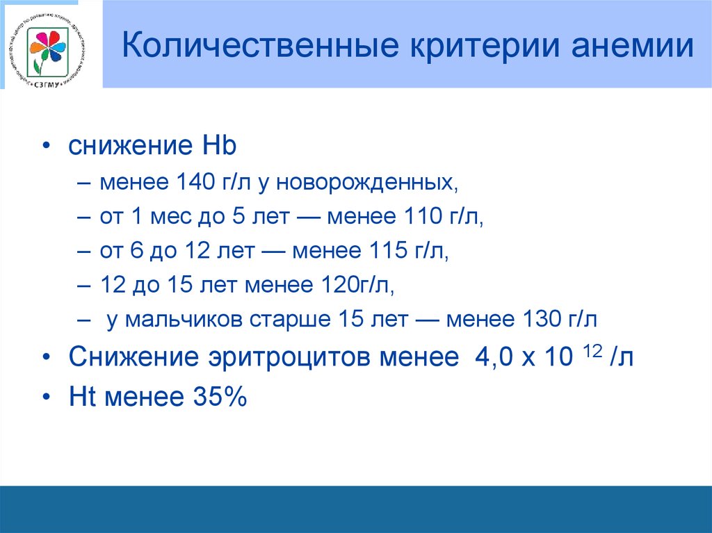 Количественные критерии. Количественные показатели анемии. Качественные и количественные показатели при анемии. Критерии анемии у новорожденных. ПАТ физа количественные показатели анемии.