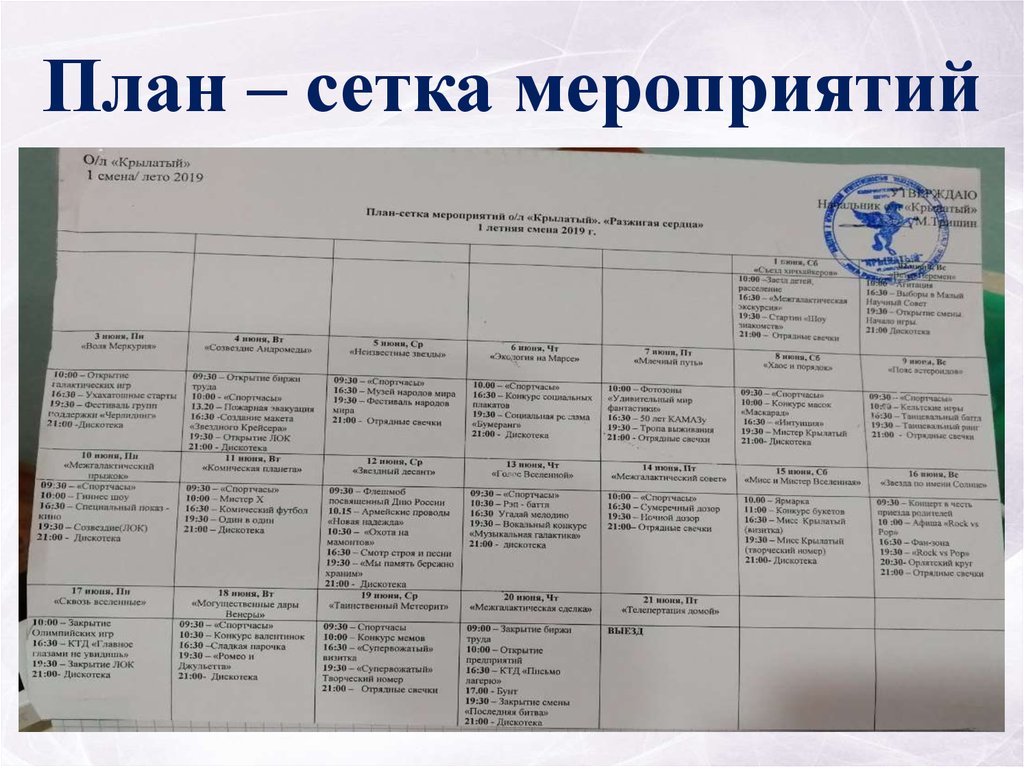 Виды перспективного планирования мероприятия в лагере. План сетка. План мероприятий план сетка. План сетка в лагере. План сетка работы лагеря.