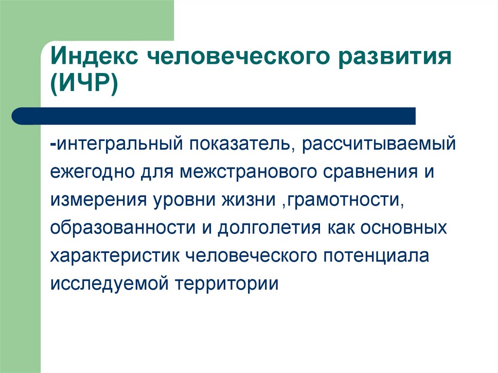 Индекс человеческого развития презентация