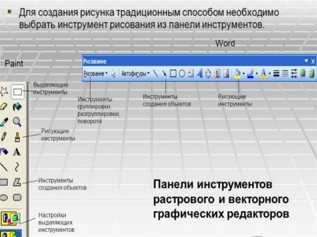 Особенности создания изображений в векторных графических редакторах