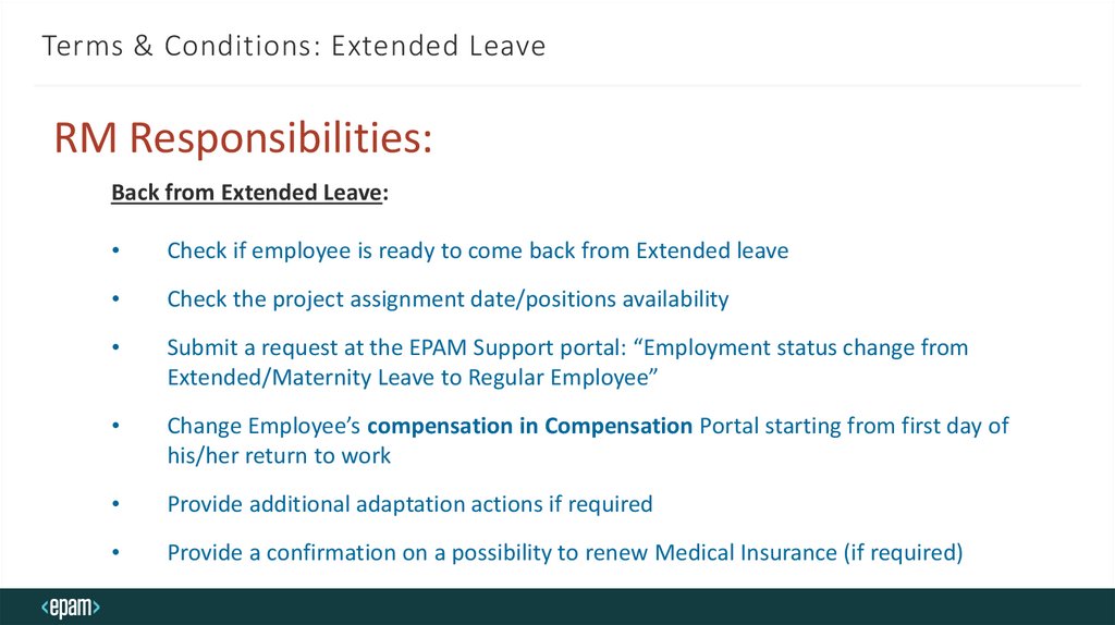 Terms & Conditions: Extended Leave