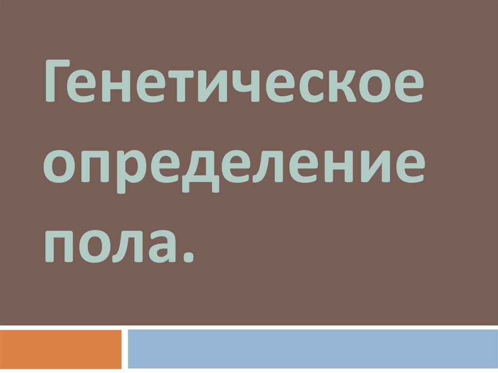 Презентация генетическое определение пола