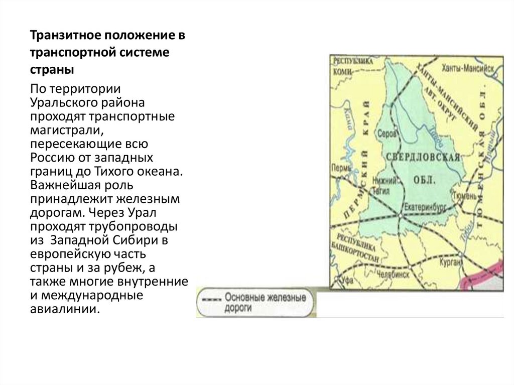 Положение по отношению к транспортным. Транзитное положение это. Транзитное положение центральной России. Положение Урала на территории страны. Какие экономические районы имеют транзитное положение.