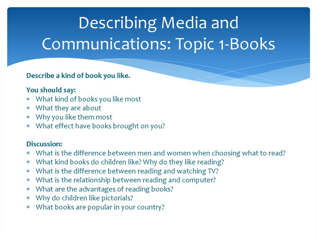 Describing Media and Communications: Topic 1-Books
