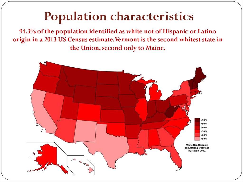 Vermont. Population characteristics презентация онлайн