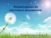 Форматирование текстовых документов