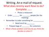 Writing. An e-mail of request