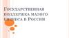 Государственная поддержка малого бизнеса в России