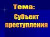 Субъект преступления. Тема 5
