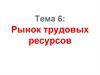 Рынок трудовых ресурсов. (Тема 6)