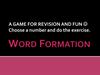 Word formation. Game
