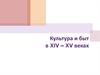 Культура и быт в XIV – XV веках