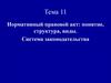 Нормативный правовой акт: понятие, структура, виды. Система законодательства. Тема 11