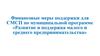 Финансовые меры поддержки для СМСП по муниципальной программе «Развитие и поддержка малого и среднего предпринимательства»